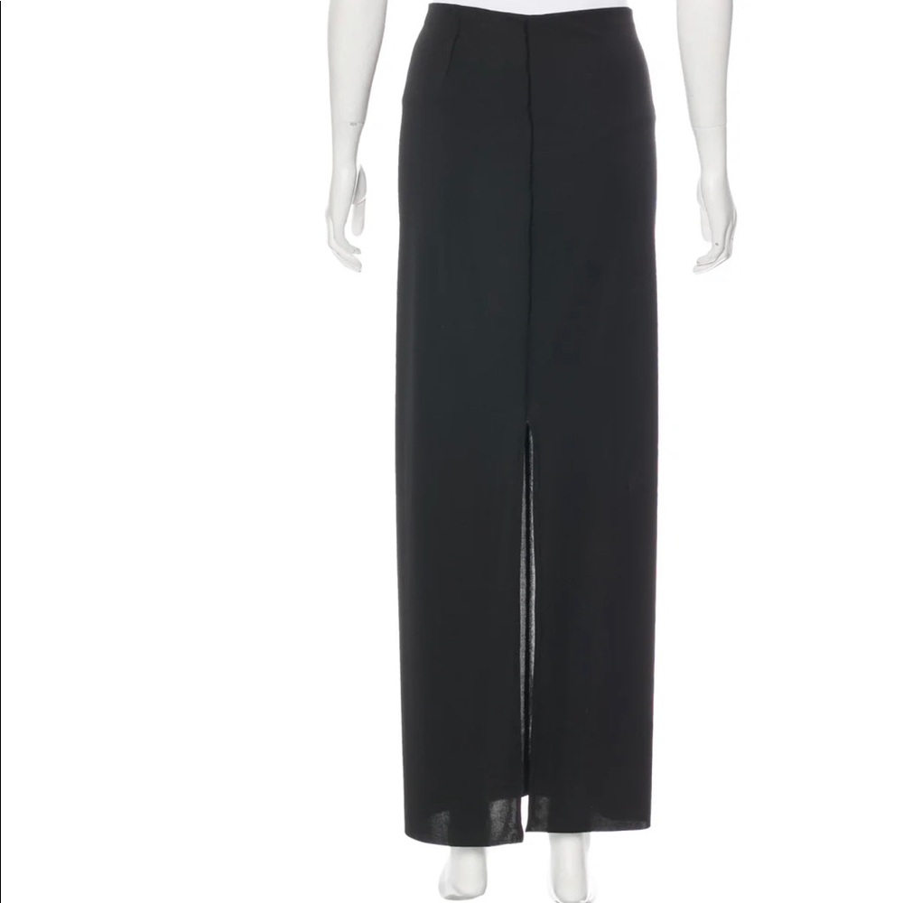 BAILEY 44 Black Maxi Skirt with overlay panel & elasticized waist XS EUC